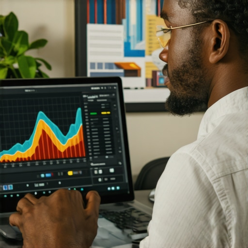 Digital marketer reviewing local SEO analytics with Anaheim landmarks