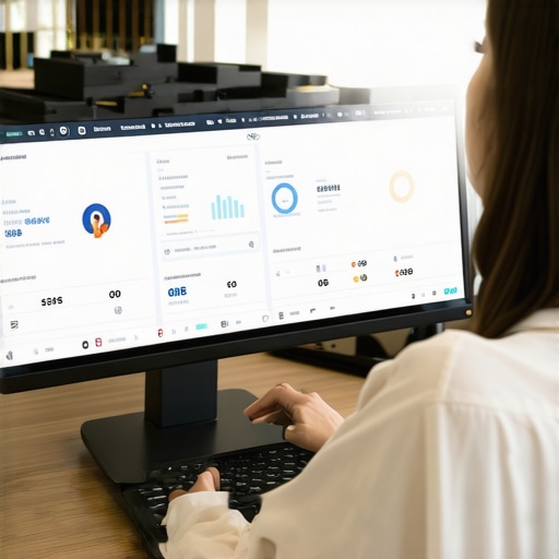 Digital marketer reviewing Google My Business insights and local SEO metrics.