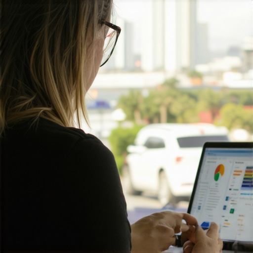 SEO expert reviewing Google My Business analytics for Anaheim