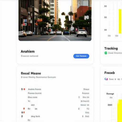 Screenshot of BrightLocal SEO tool displaying rankings and citation audits for Anaheim