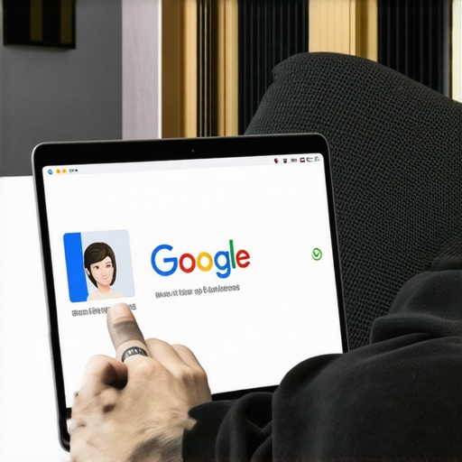 Business owner working on Google My Business profile on laptop