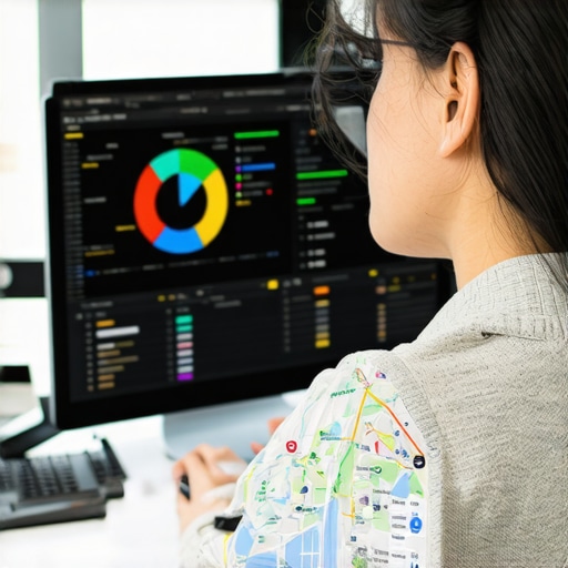 Person analyzing local SEO and map analytics on a computer screen