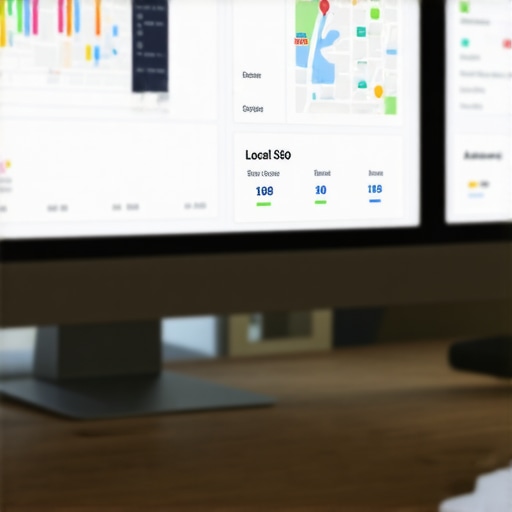 Local SEO Dashboard with Analytics Screenshot of SEO tools monitoring Google Maps rankings for Anaheim businesses.