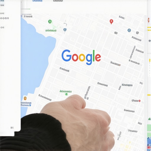 Optimizing Your GMB Dashboard Person editing Google My Business profile on a computer, Anaheim map visible behind.