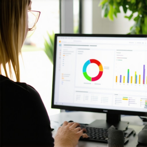 Business owner analyzing local SEO data on a computer in Anaheim