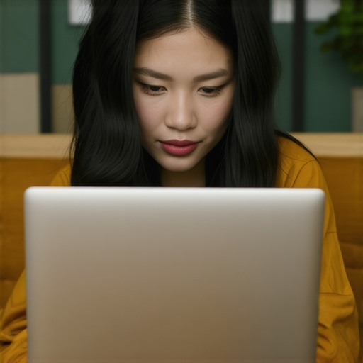 Business owner updating Google My Business profile on a laptop in Anaheim