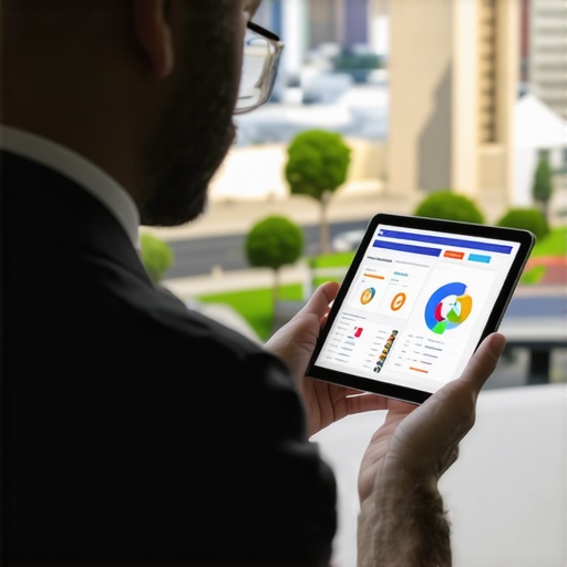 Business owner reviewing local SEO charts with Anaheim landmarks