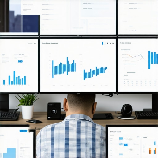 A person reviewing local SEO analytics on screens, focusing on Anaheim and Orange County maps.