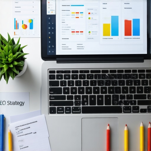 A workspace featuring SEO analytics and strategy tools for local business success.